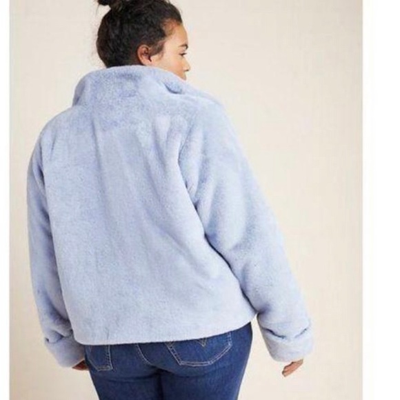 Anthropologie Blue Moonlight Faux Jacket Coat - Picture 11 of 12